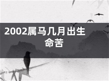 2002属马几月出生命苦