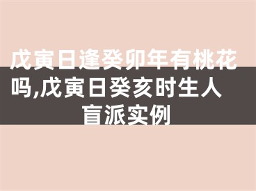 戊寅日逢癸卯年有桃花吗,戊寅日癸亥时生人盲派实例