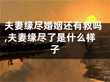 夫妻缘尽婚姻还有救吗,夫妻缘尽了是什么样子