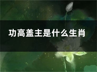 功高盖主是什么生肖
