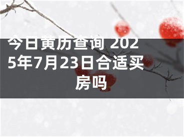 今日黄历查询 2025年7月23日合适买房吗