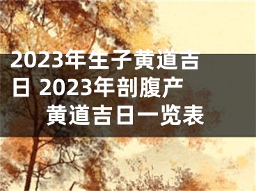 2023年生子黄道吉日 2023年剖腹产黄道吉日一览表