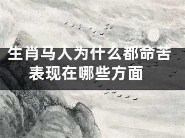 生肖马人为什么都命苦 表现在哪些方面