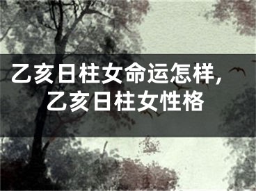 乙亥日柱女命运怎样,乙亥日柱女性格
