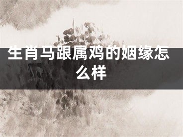 生肖马跟属鸡的姻缘怎么样
