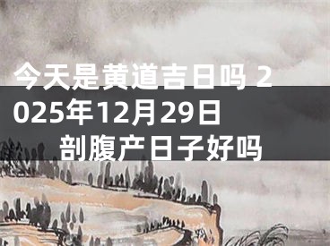 今天是黄道吉日吗 2025年12月29日剖腹产日子好吗