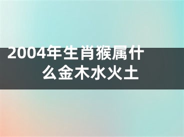 2004年生肖猴属什么金木水火土