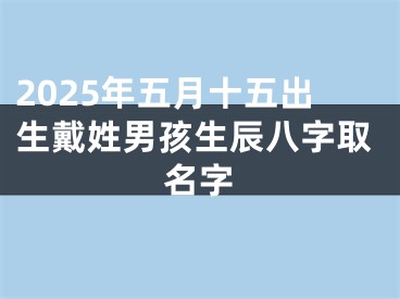 2025年五月十五出生戴姓男孩生辰八字取名字
