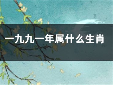 一九九一年属什么生肖