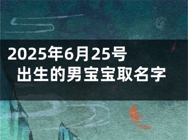 2025年6月25号出生的男宝宝取名字