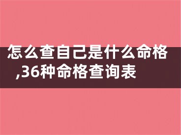 怎么查自己是什么命格,36种命格查询表