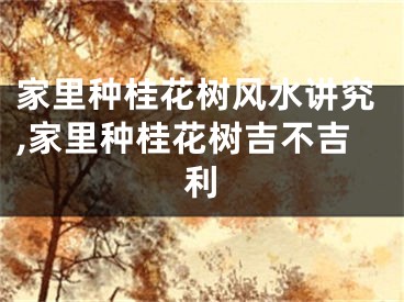 家里种桂花树风水讲究,家里种桂花树吉不吉利