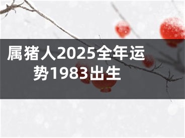 属猪人2025全年运势1983出生