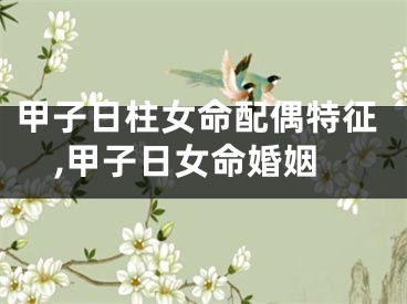 甲子日柱女命配偶特征,甲子日女命婚姻