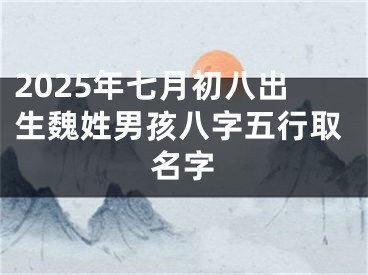 2025年七月初八出生魏姓男孩八字五行取名字