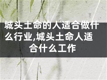 城头土命的人适合做什么行业,城头土命人适合什么工作