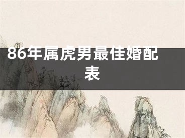 86年属虎男最佳婚配表