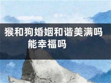 猴和狗婚姻和谐美满吗 能幸福吗 