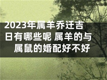 2023年属羊乔迁吉日有哪些呢 属羊的与属鼠的婚配好不好
