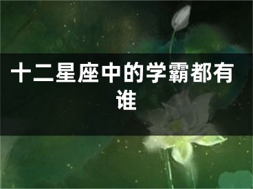 十二星座中的学霸都有谁