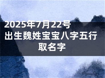 2025年7月22号出生魏姓宝宝八字五行取名字