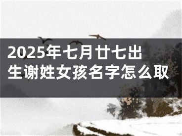2025年七月廿七出生谢姓女孩名字怎么取