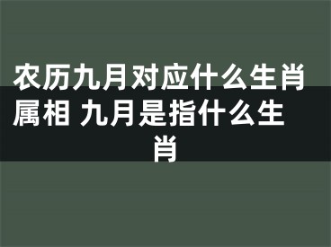 农历九月对应什么生肖属相 九月是指什么生肖