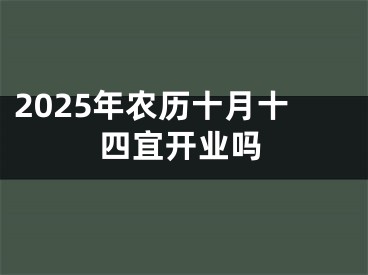2025年农历十月十四宜开业吗