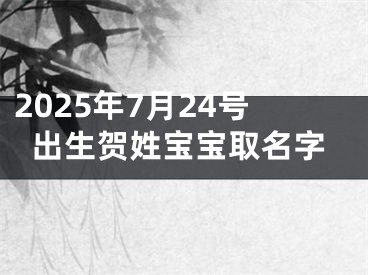 2025年7月24号出生贺姓宝宝取名字