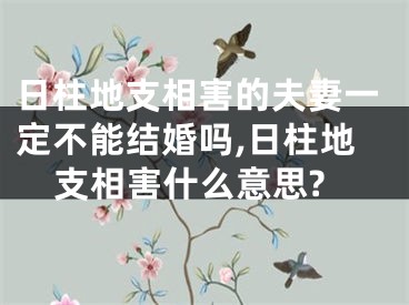 日柱地支相害的夫妻一定不能结婚吗,日柱地支相害什么意思?