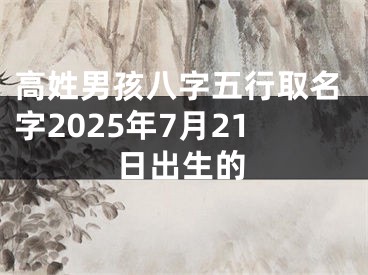 高姓男孩八字五行取名字2025年7月21日出生的