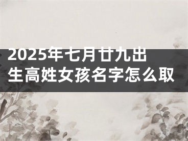 2025年七月廿九出生高姓女孩名字怎么取
