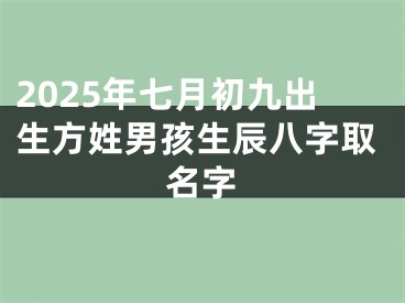 2025年七月初九出生方姓男孩生辰八字取名字