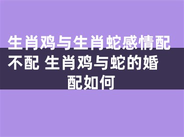 生肖鸡与生肖蛇感情配不配 生肖鸡与蛇的婚配如何