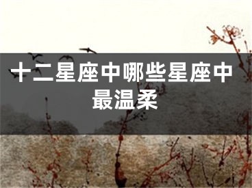 十二星座中哪些星座中最温柔