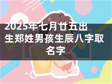 2025年七月廿五出生郑姓男孩生辰八字取名字