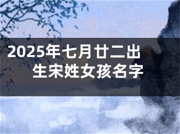 2025年七月廿二出生宋姓女孩名字