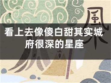 看上去像傻白甜其实城府很深的星座