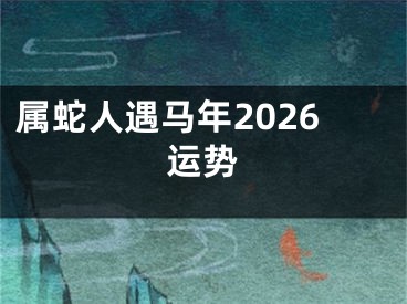 属蛇人遇马年2026运势
