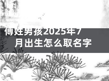 傅姓男孩2025年7月出生怎么取名字