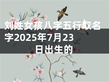 刘姓女孩八字五行取名字2025年7月23日出生的