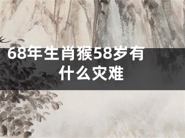 68年生肖猴58岁有什么灾难