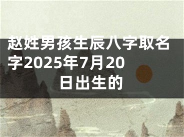 赵姓男孩生辰八字取名字2025年7月20日出生的