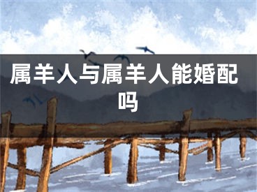 属羊人与属羊人能婚配吗