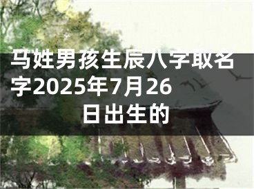 马姓男孩生辰八字取名字2025年7月26日出生的