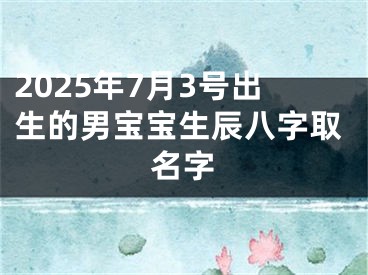 2025年7月3号出生的男宝宝生辰八字取名字