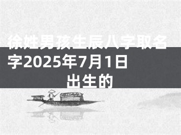 徐姓男孩生辰八字取名字2025年7月1日出生的