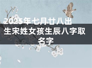 2025年七月廿八出生宋姓女孩生辰八字取名字