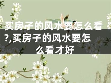 买房子的风水要怎么看?,买房子的风水要怎么看才好