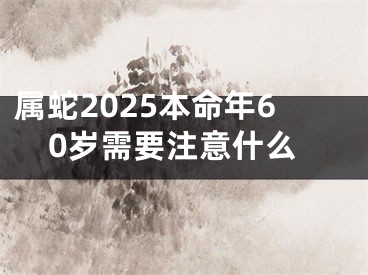属蛇2025本命年60岁需要注意什么